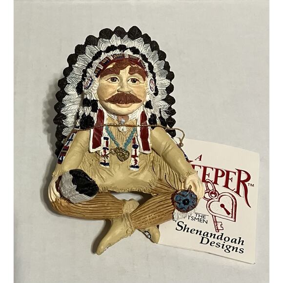 Native American Shelf Sitter Figurine A Keeper by Shenandoah Designs 3 X 3.25 - Picture 1 of 11
